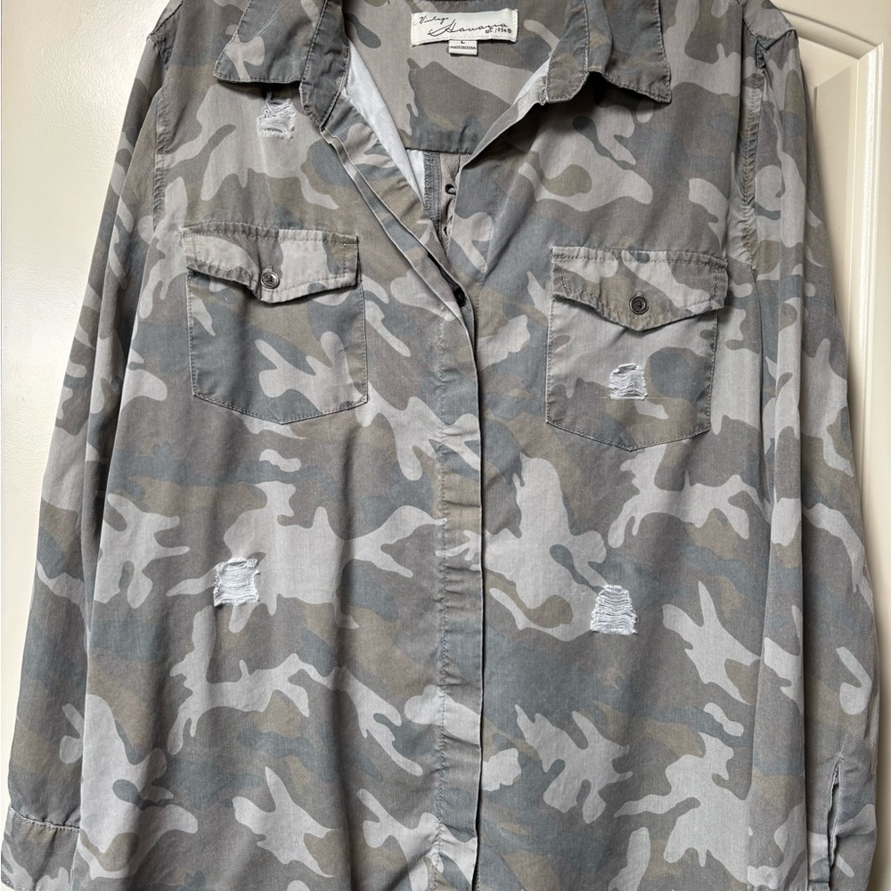 Boutique Gray Camo Shirt